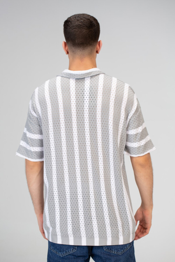 Mens Striped Half Sleeve Trico Shirt With Comfortable Practical Material And A Unique Summer Cut