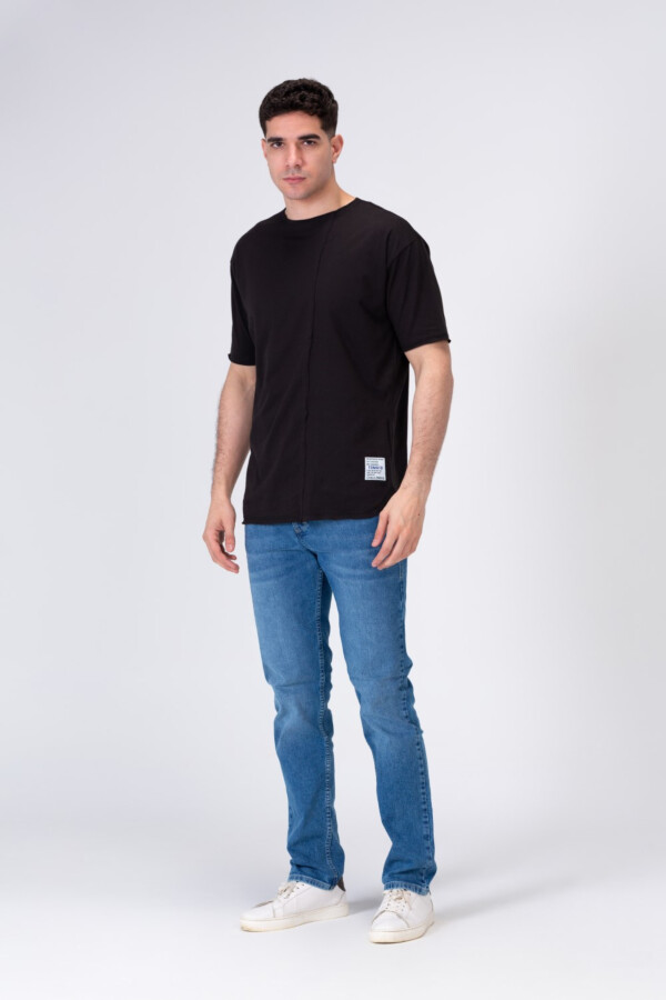 Mens Basic T-shirt With A Unique Distinctive Cut And A Round Neck