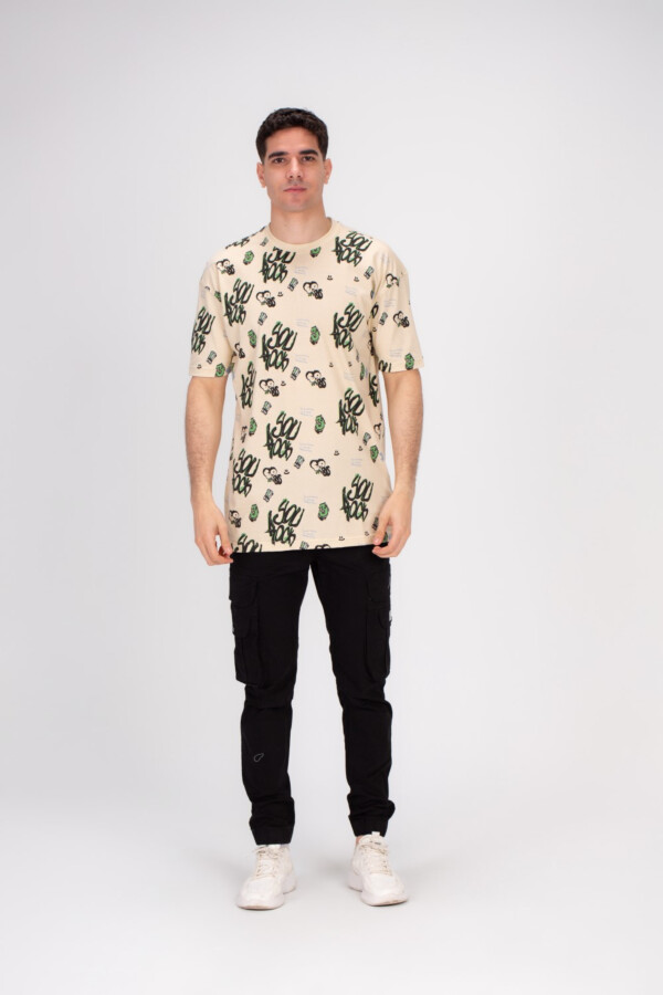 Men's Regular Fit Over Size Front & Back Printed T-shirt Made With Soft Breathable Cotton For All Day