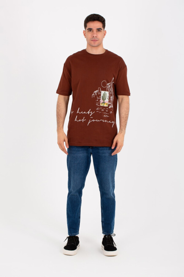 Mens Oversize Round Neck T-shirt With Short Sleeves And Full Print