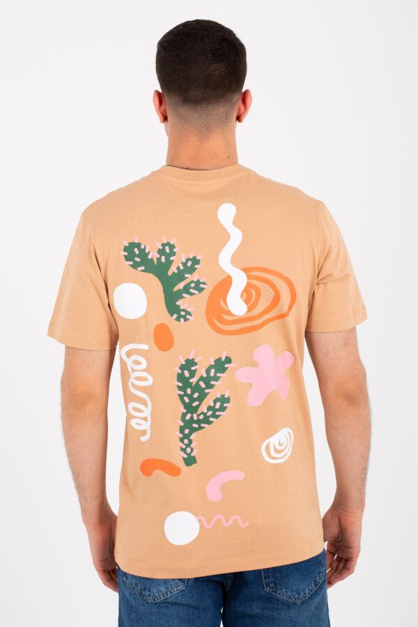 Mens round neck half sleeves T-shirt with front and back print