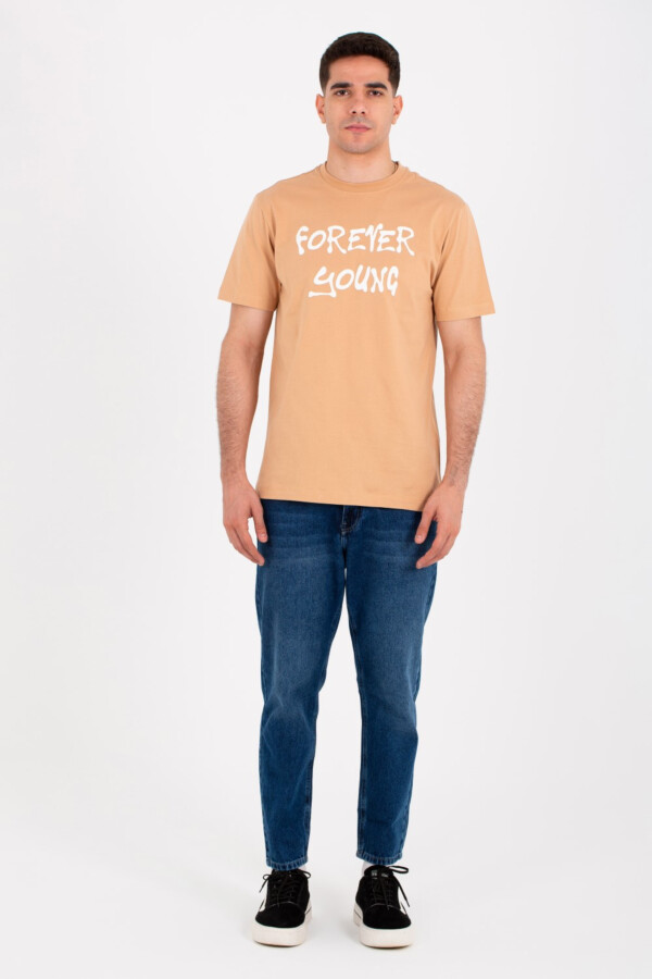 Mens round neck half sleeves T-shirt with front and back print