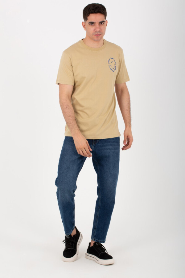 Mens Half Sleeve Milton T-shirt With Smiley Face Print On The Front And Back