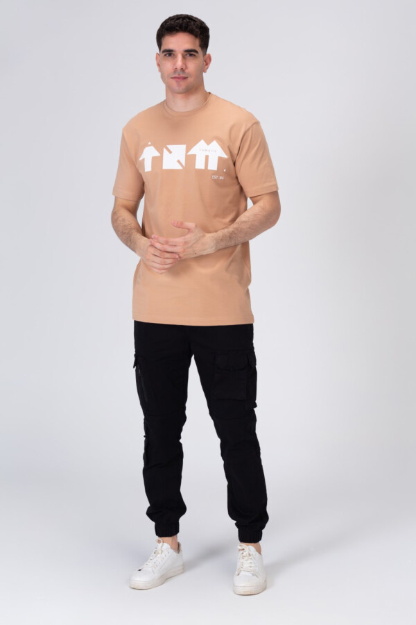 Mens Printed From The Front Half Sleeves T-Shirt