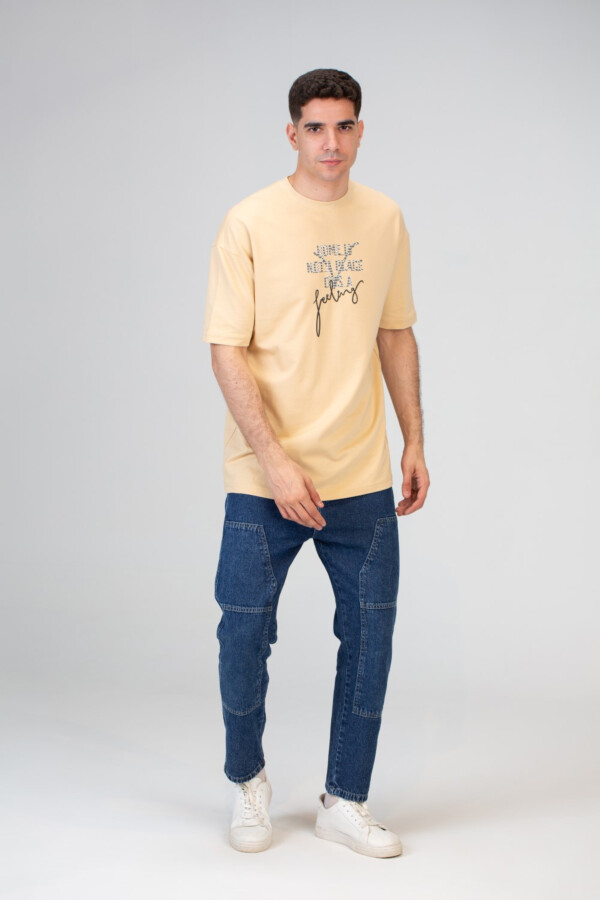 Mens Over Size Half Sleeved T-shirt With A Round Neck And Melton Material