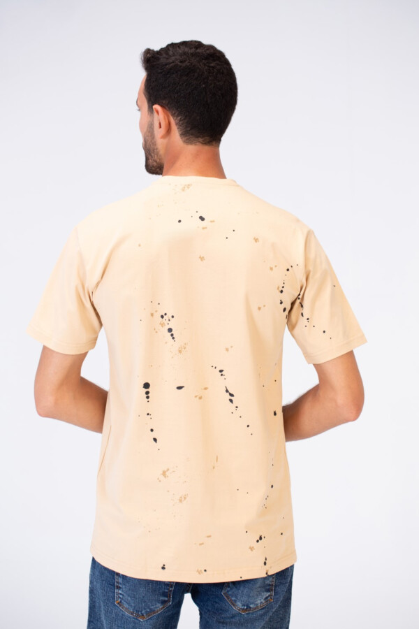 Mens Round Print Slim Fit Casual Short Sleeve T-Shirt