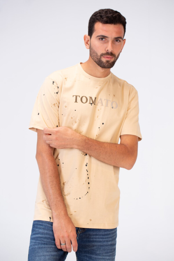 Mens Round Print Slim Fit Casual Short Sleeve T-Shirt