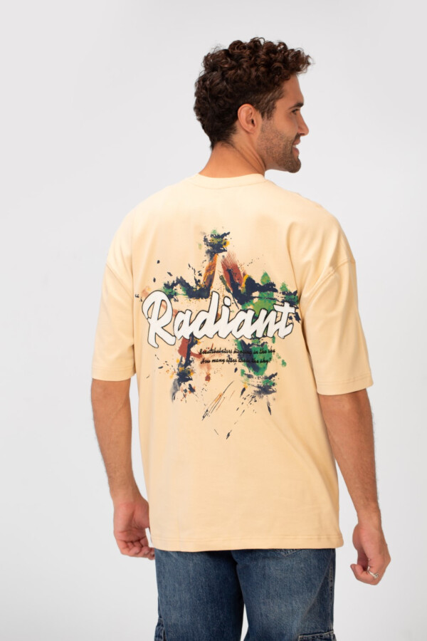 Men's Casual Oversized Half Sleeves Printed Bolivar Fabric Round Neck T-shirt