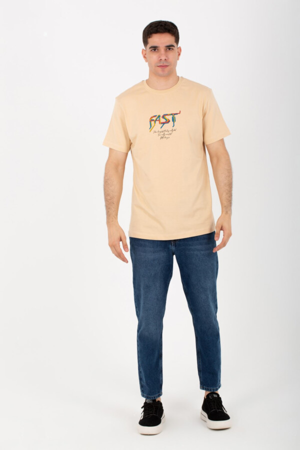 Mens Half Sleeves Round T-Shirt Printed On The Front And Back With Colors
