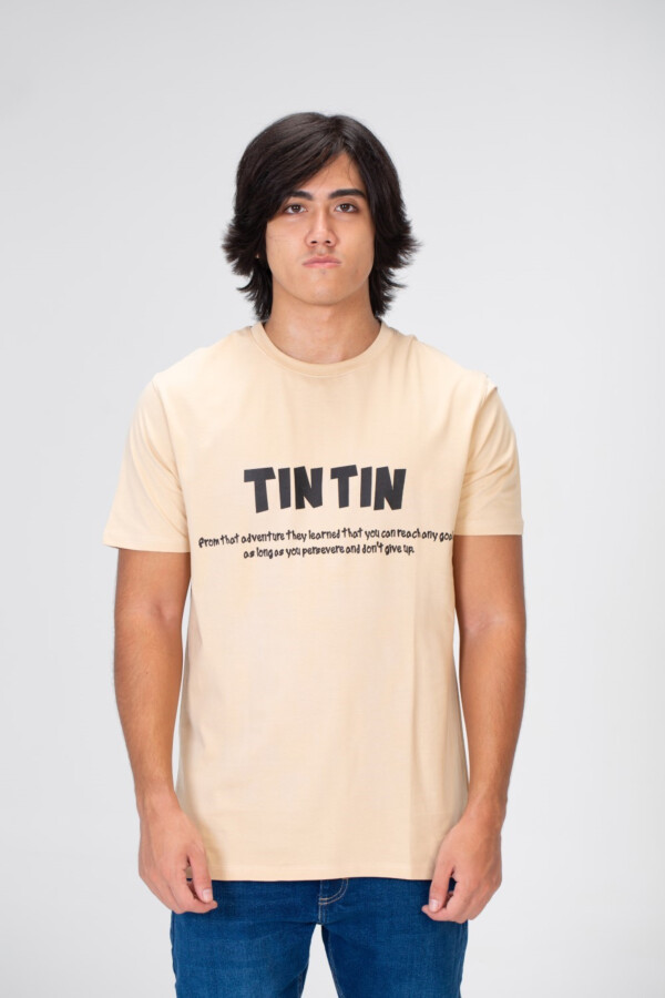 Men's Slim Fit  T-shirt With A Round Neck And Print On The Front And Back