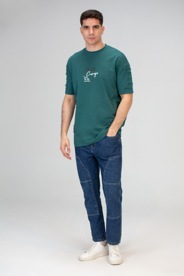 Mens Oversize Short Sleeves T-shirt With Round Neck And Milton Material