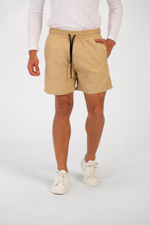 Men's Basic Plain Waterproof Swim Short With Drawstring And Pockets
