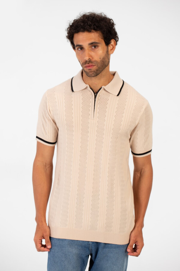 Men's Half Zip Polo Collar High Quality Breathable Fabric Half Sleeve T-shirt