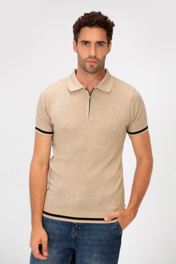 Men's Half-Zip Slim Fit Short Sleeved Polo T-shirt