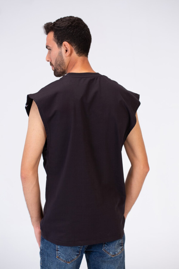 Mens Cut Printed Round Neck T-shirt With A Trendy Summer Fit In Black