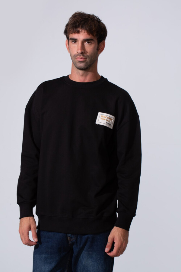 Men's Regular Fit Melton Sweatshirt With Graphic Print And Crew Neck