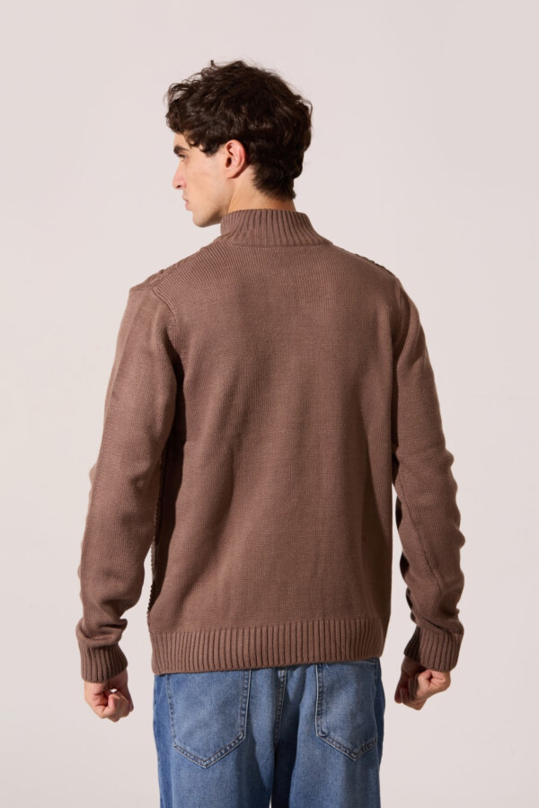 Men's Slim Fit Collar Long Sleeve Pullover With Half Front Zip