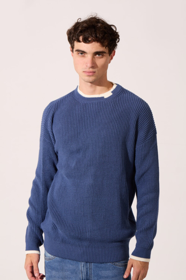 Men's Slim Fit Crew Neck Long Sleeve Modern Design Sweater Pullover