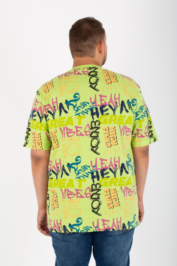 Mens Big Size Round Jacar T-shirt With Full print and a pocket on the front