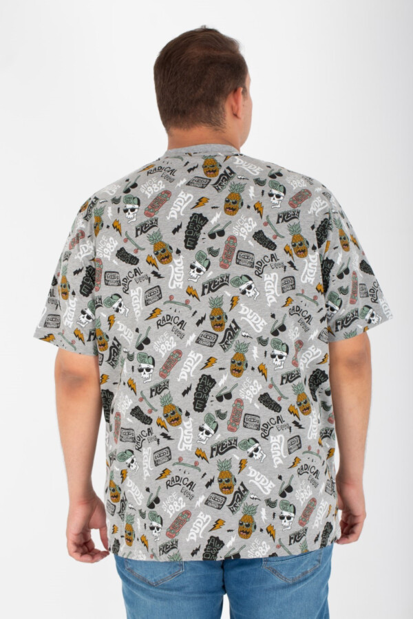 Men's Big Size Round Neck Short Sleeve Printed T-shirt