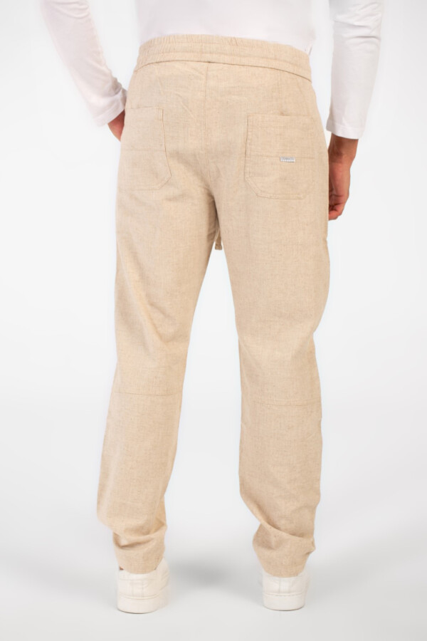 Men's Pure Linen Basic Trousers Pants With Elastic waistband Comfortable And Practical