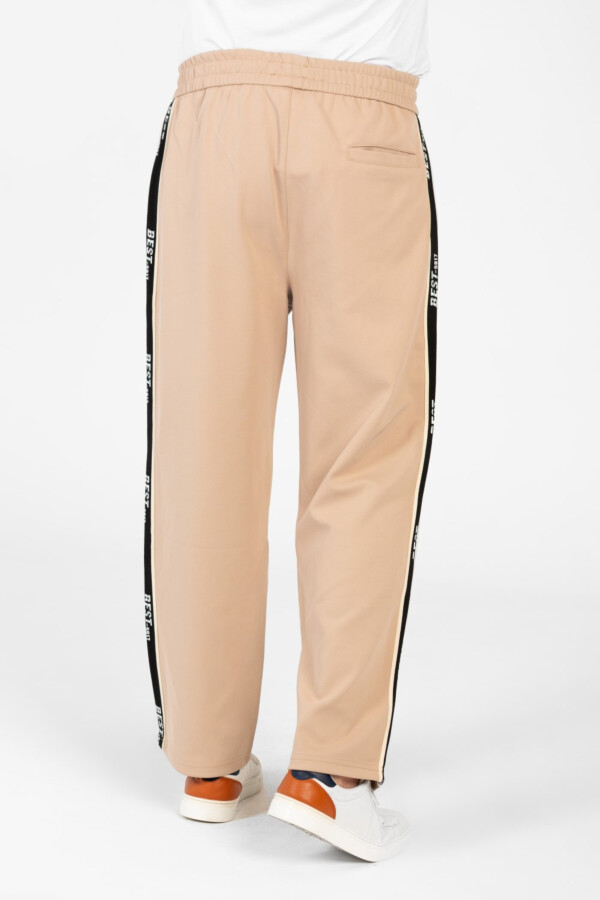 Men's Wide Leg Side Stripes Linen Sweatpants