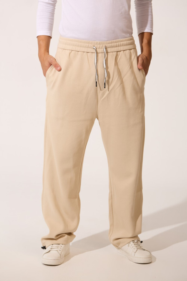 Men's Milton Wide Leg Sweatpants With Elastic Waistband And Back Pocket In Basic Colors