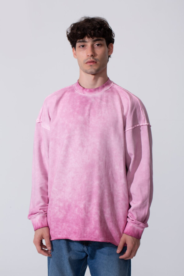Men's Oversized Washed Sweatshirt With A Round Neck And Long Sleeves