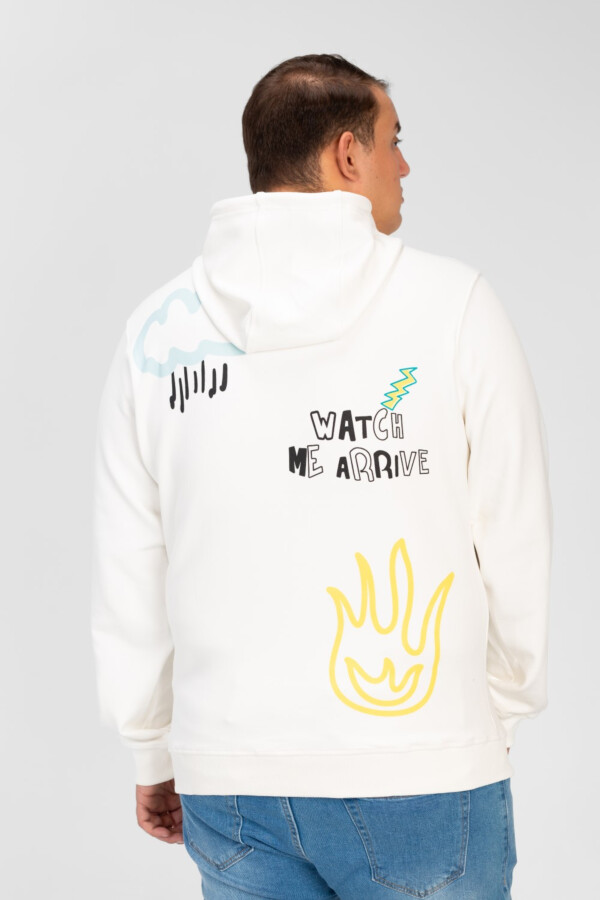 Men's Big Size Printed Sweatshirt With Kangaroo Pocket