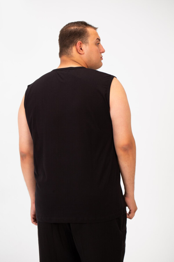 Men's Big Size Sleeveless T-shirt With Front Print And Round Neck
