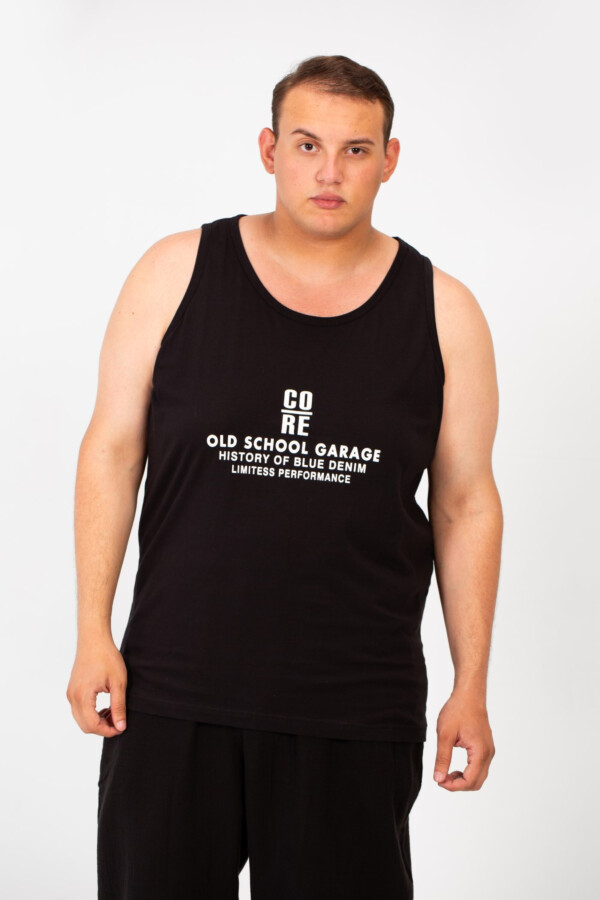 Men's Big Size Cut T-shirt With A Wide Collar And A Front Text Print