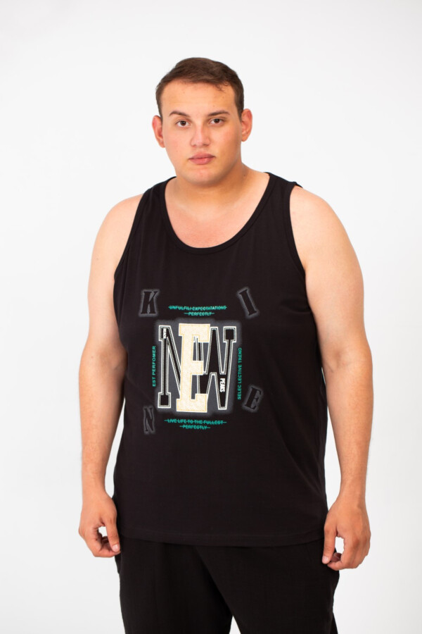 Men's Big Size Summer Cut Front Print T-Shirt In Modern Design