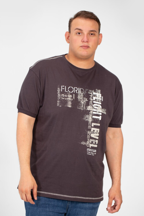 Men's Big Size T-shirt With Front Print Half Sleeves And A Round Neck