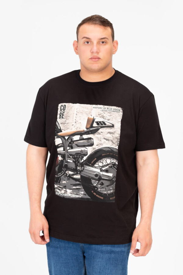 Men's Round Neck Graphic Print Short Sleeve Big Size T-Shirt