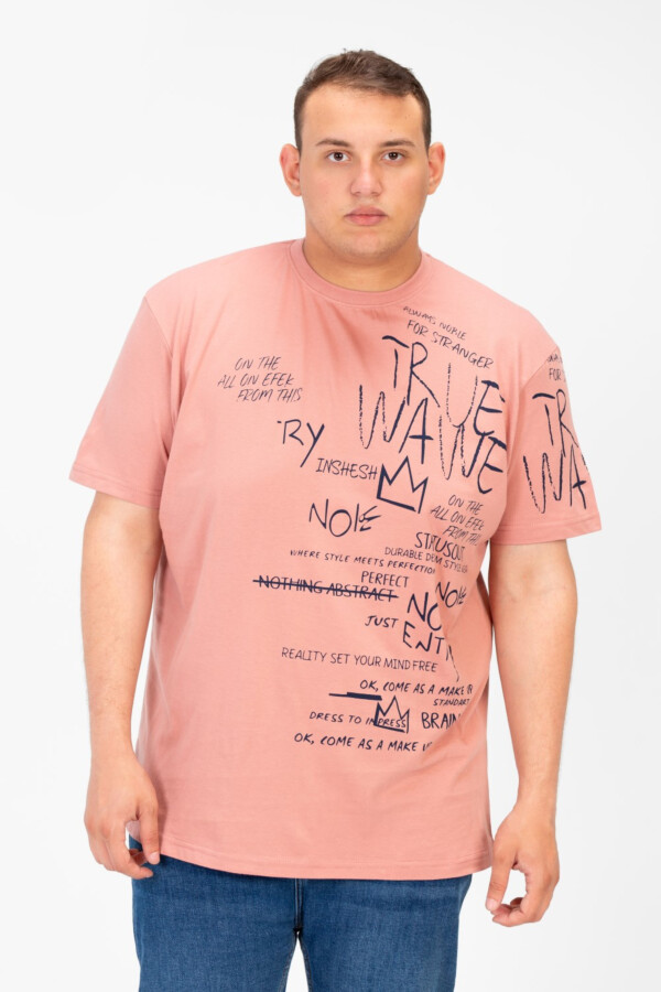 Men's Big Size Printed Round Neck Short Sleeve T-shirt