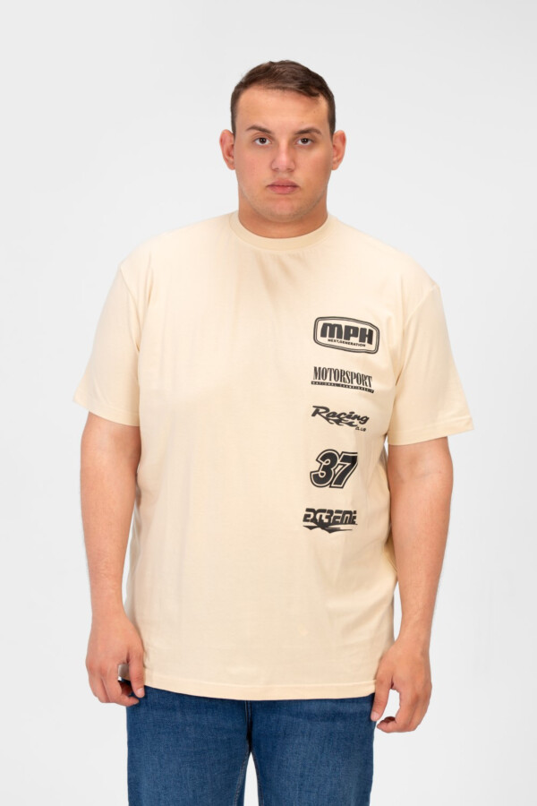 Men's Big Size Printed Short Sleeve Round Neck T-Shirt