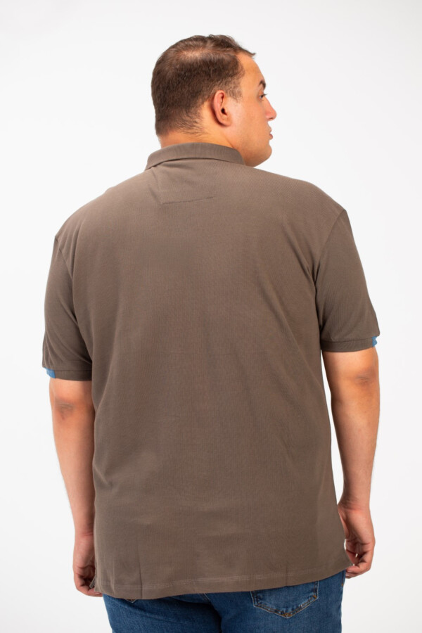 Men's Big Size Short Sleeves Polo T-Shirt With Front Print And Pocket