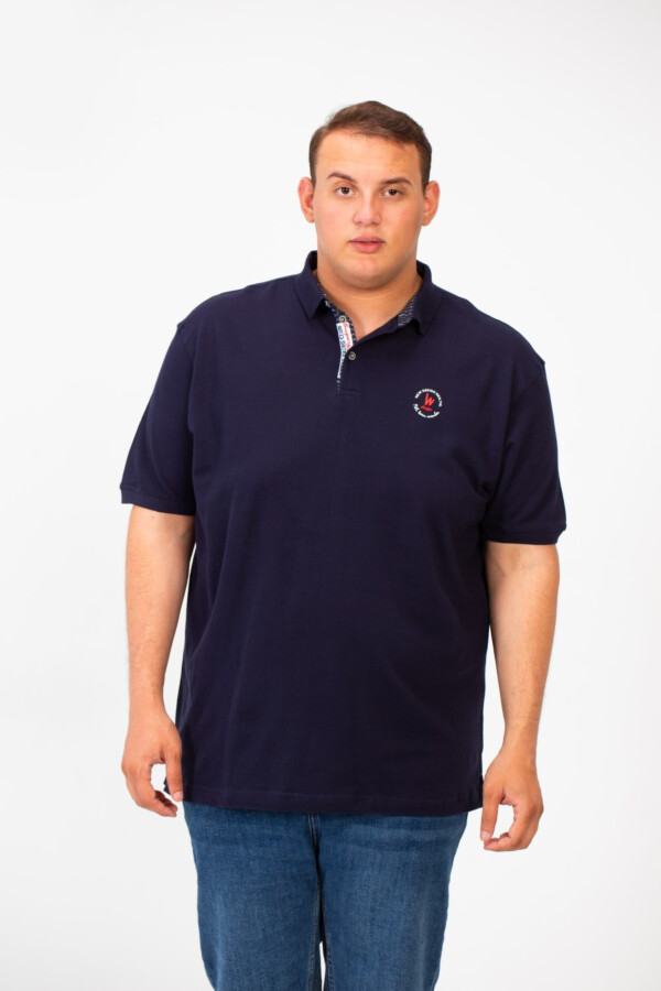Men's Big Size Polo T-Shirt With Front Half Buttons And Short Sleeves