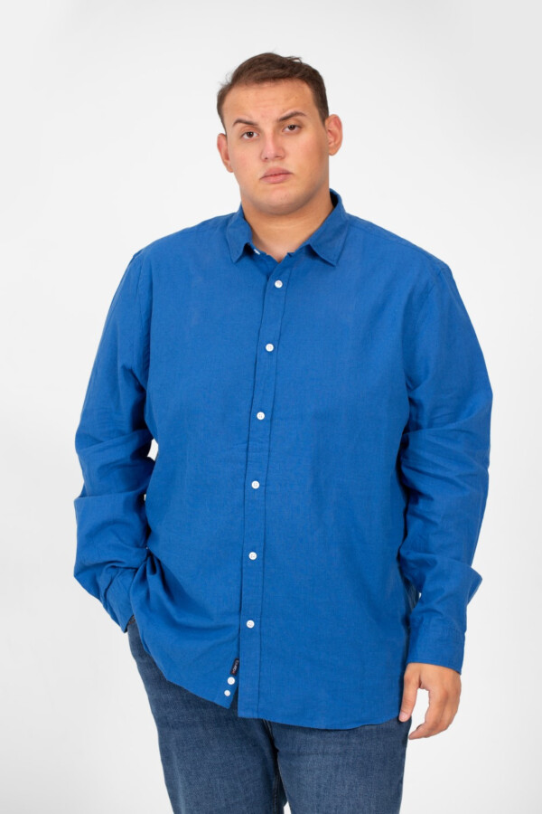 Men's Big Size Basic Long Sleeves Shirt In Basic Summer Colors