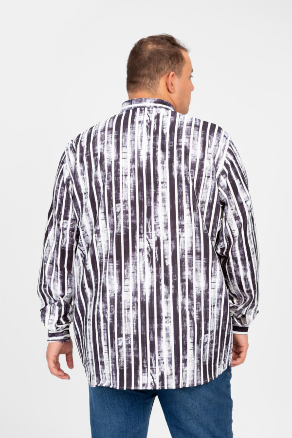Men's Big Size Striped Shirt In Modern Design