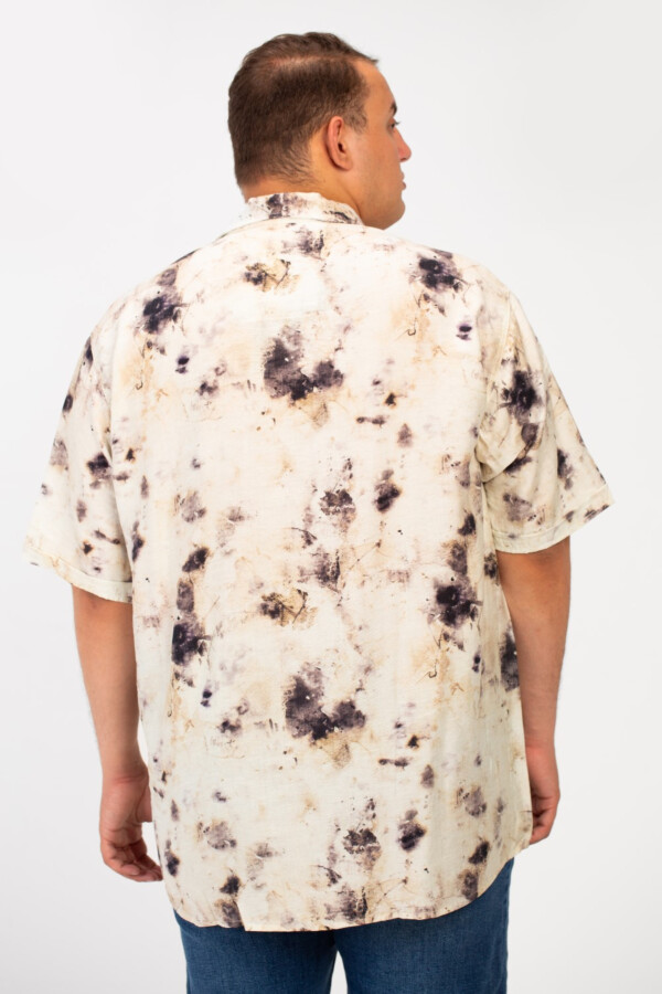 Men's Big Size Half Sleeve All Over Print Shirt With Front Pocket