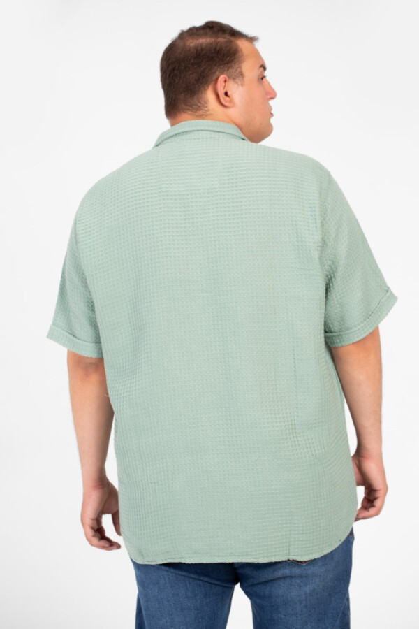 Men's Big Size Basic Plain Shirt With Comfortable Summer Fabric And Short Sleeves