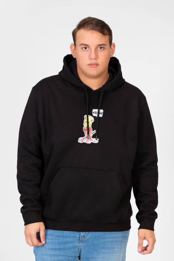 Men's Big size Hoodie With Graphic Print And Front Pocket