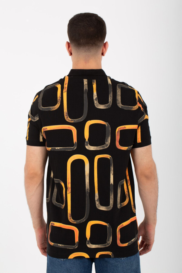 Mens Half Sleeve Polo T-shirt With Collar Printed On The Front And Back