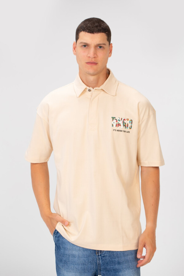 Men's Regular Fit Polo Neck Short Sleeve T-shirt With Colorful Tomato Print