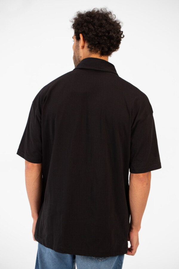 Men's Polo Neck Modern Front Text Print Regular Fit Short Sleeve T-Shirt