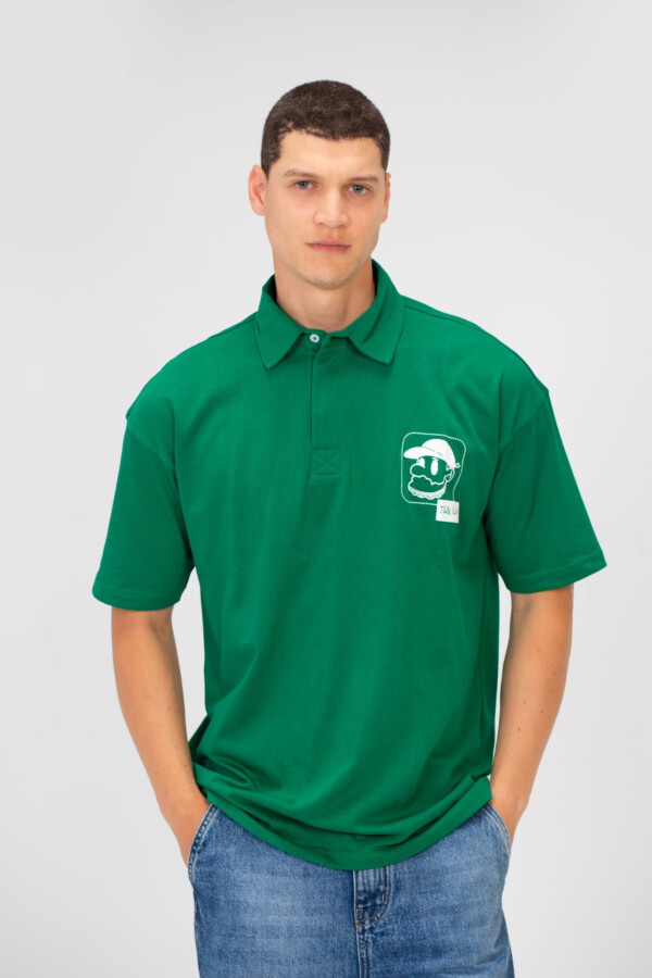 Men's Printed Bolivar Regular Fit Polo Neck Short Sleeve T-Shirt