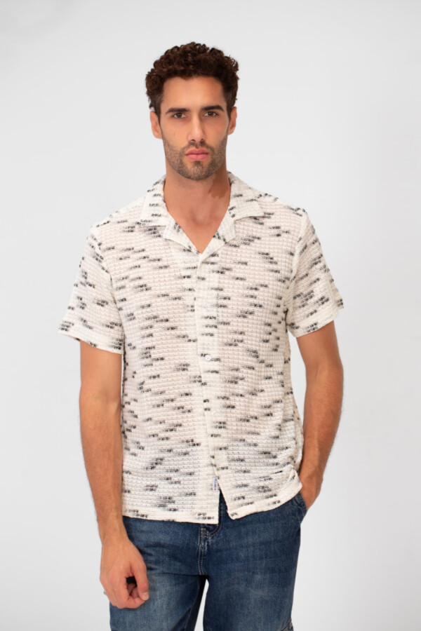 Men's Short Sleeve Slim Fit Transparent Modern Mesh Shirt