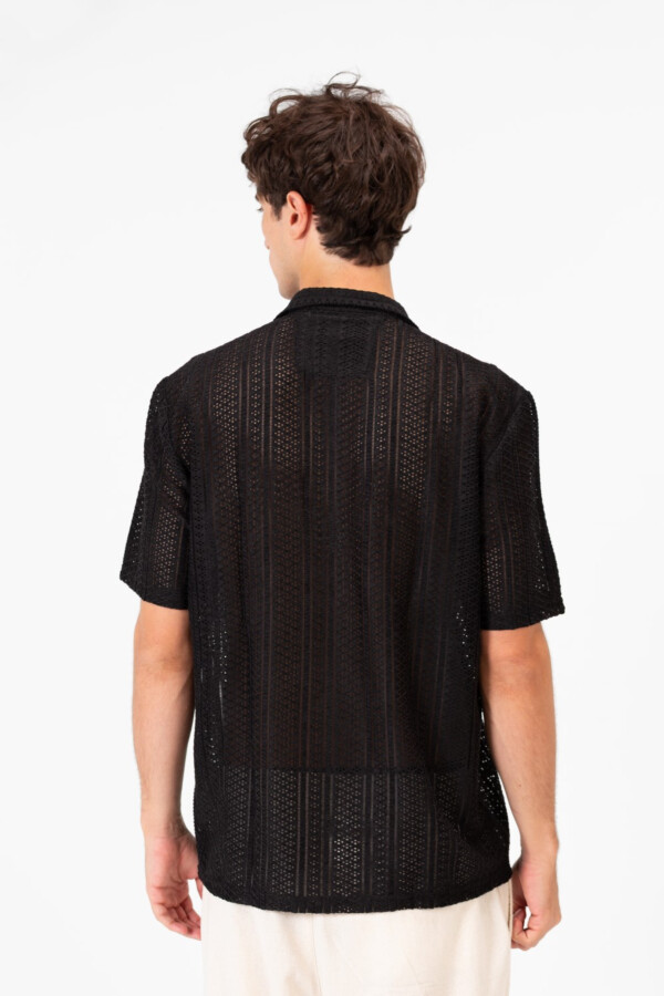 Men's Short Sleeve Mesh Breathable Slim Fit Transparent Shirt