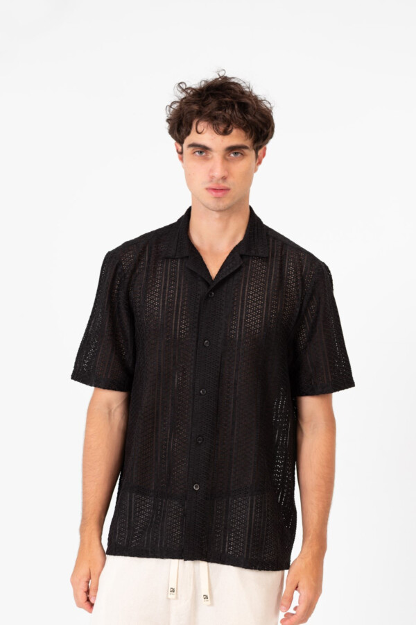 Men's Short Sleeve Mesh Breathable Slim Fit Transparent Shirt